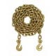 3/8" X 20' GOLD CHROMATE GR. 70    TRANSPORT CHAIN BINDER WITH CLEVIS GRAB HOOK EACH END IMPORT - TRANSPORT CHAIN LOAD BINDERS